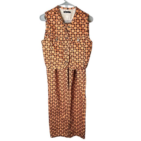 ASOS Reclaimed Vintage 70s Floral Matching Set Vest & Pants Women’s US 2 Retro - Picture 1 of 10